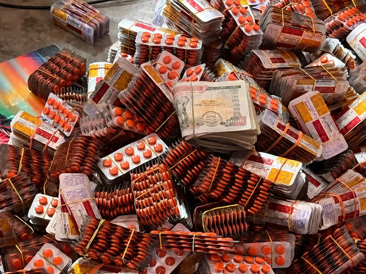 Massive Pile of Drug and Cash