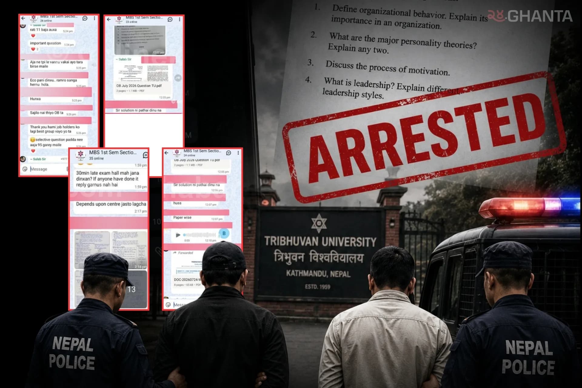 TU MBS Question Paper Shared On WhatsApp Minutes After Exam Began, Two Arrested