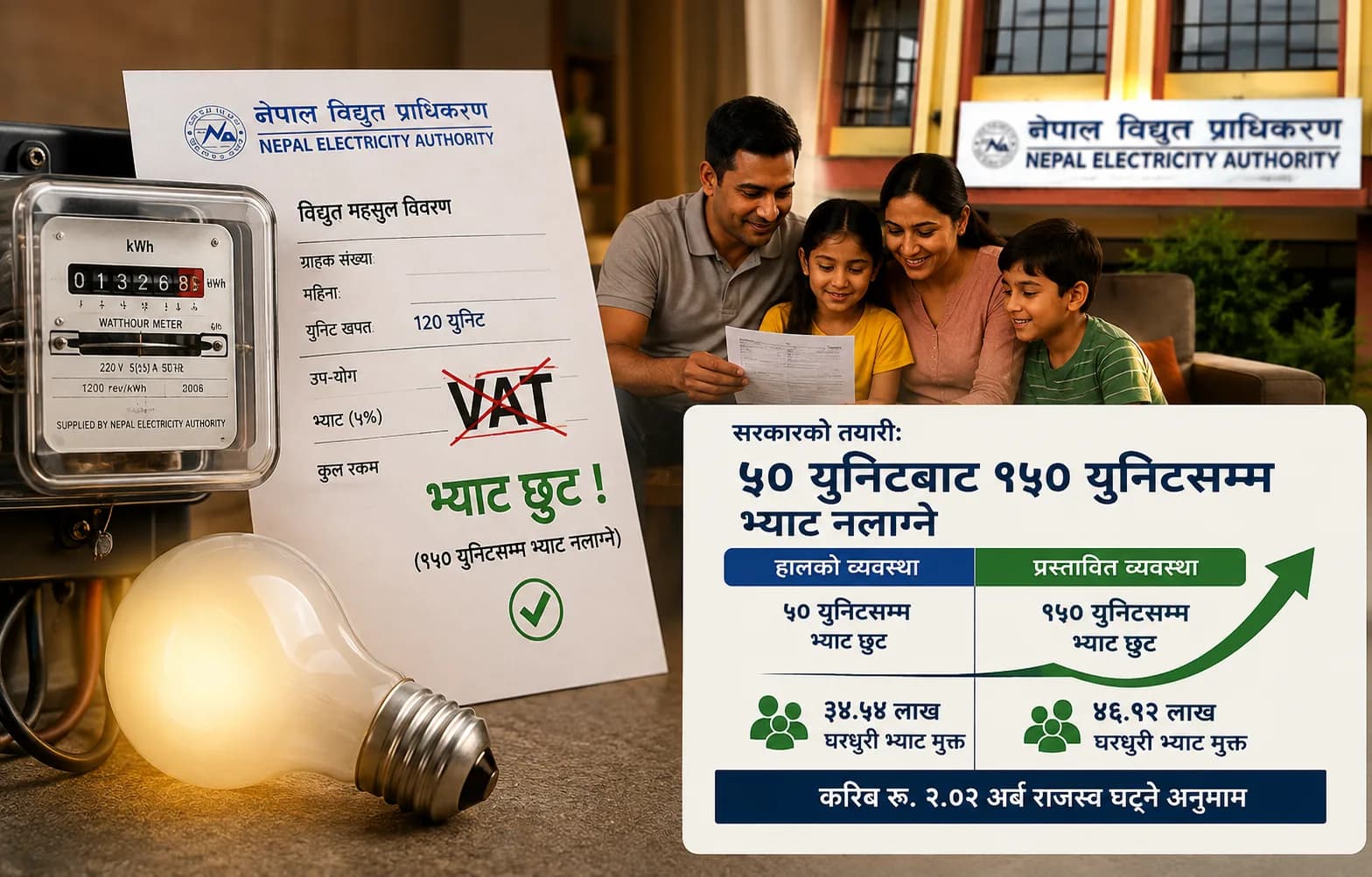 VAT-Free Electricity Consumption Limit to 150 Units