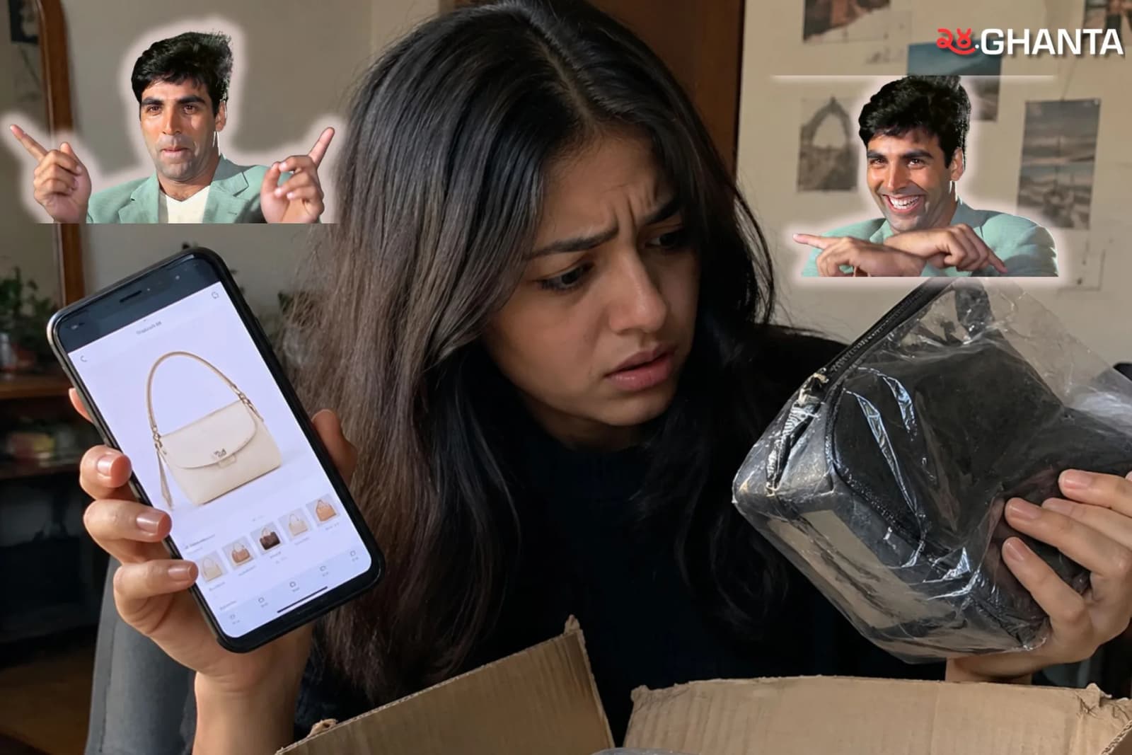 The product received after an online order looks noticeably different from what was advertised, highlighting a common problem faced by digital shoppers.