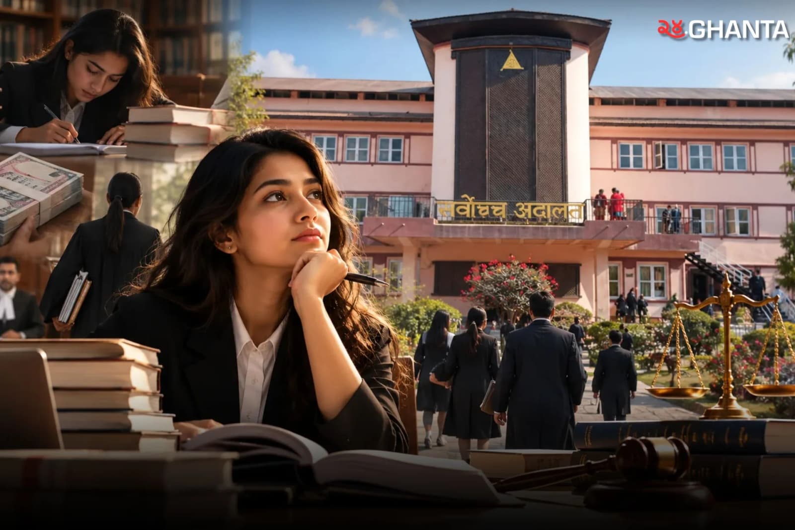 Nepali law student dreams of becoming a successful lawyer while facing the challenges of expensive education, demanding studies, and an uncertain career ahead