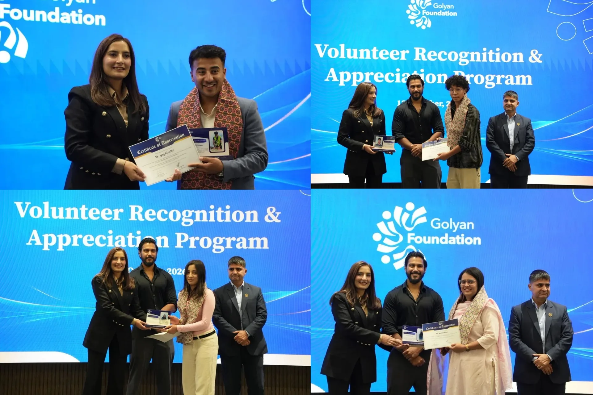 Golyan Foundation Honors 86 Volunteers For Supporting Bhotekoshi Flood Affected Communities