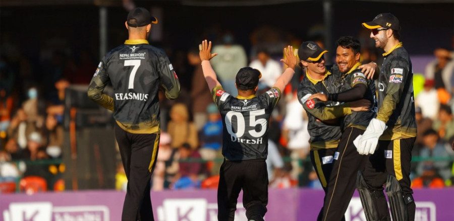 Batting first, Kathmandu were bowled out for a modest 103 runs, with Bhim Sharki top-scoring with 31 runs off 40 balls. https://kathmandupost.com/cricket/2024/12/11/lumbini-lions-crash-out-of-npl-playoffs-as-kathmandu-gurkhas-boost-chances